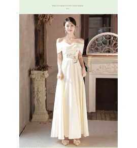 女裝禮服裙繡花姊妹團長裙