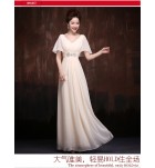 女裝禮服裙V領雪紡演出服長裙