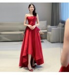 晚裝禮服裙性感抹胸收腰不規則長裙