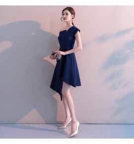 少女禮服裙鴛鴦肩不規則裙