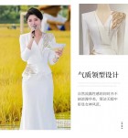 晚裝禮服裙V領主持人合唱演出服