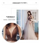 少女禮服裙吊帶深V領露背長裙