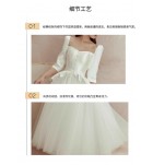 晚裝禮服裙方領中袖宴會長裙