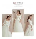 晚裝禮服裙方領中袖宴會長裙