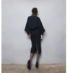 女裝套裝裙蝙蝠袖上衣開叉半身裙兩件套