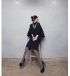 女裝套裝裙蝙蝠袖上衣開叉半身裙兩件套