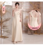 少女禮服裙香檳色緞面宴會長裙