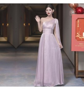 少女禮服裙紫色派對伴娘服長裙