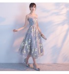 少女禮服裙半透網紗圓領無袖中長裙