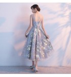 少女禮服裙半透網紗圓領無袖中長裙