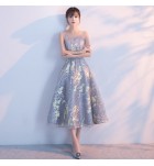 少女禮服裙半透網紗圓領無袖中長裙