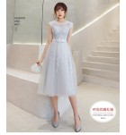 少女禮服裙花邊圓領網紗中長裙