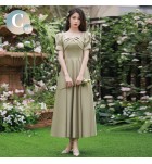 少女禮服裙帶口袋長裙