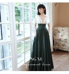 少女禮服裙V型前胸後背長裙