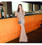 晚裝禮服性感V領魚尾長裙