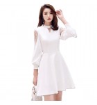 少女禮服裙立領波點網紗袖短裙