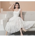 晚裝禮服露肩中長裙