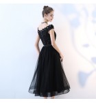 女裝禮服裙一字肩蕾絲中長裙
