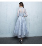 女裝禮服裙透視網紗立領中裙