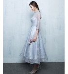 女裝禮服裙透視網紗立領中裙
