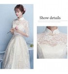 少女禮服裙立領中袖中長裙