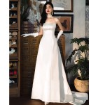晚裝禮服裙抹胸簡約婚紗拖尾長裙