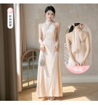 少女禮服裙香檳色宴會長裙