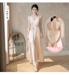 少女禮服裙香檳色宴會長裙
