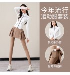 網球服套裝立領拉鍊長袖裙褲