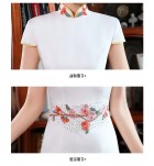 女裝禮服裙刺繡披肩立領長裙兩件套