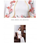 女裝禮服裙刺繡披肩立領長裙兩件套
