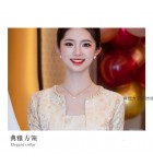 少女禮服裙香檳色吊帶中長裙長袖外套兩件套