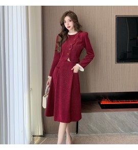 女裝燈心絨套裝裙兩件套
