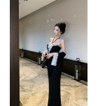 少女黑色連身裙開衫上衣兩件套 