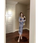 女裝吊帶連身裙長袖上衣外套兩件套