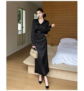 女裝套裝裙收腰襯衫半身裙兩件套