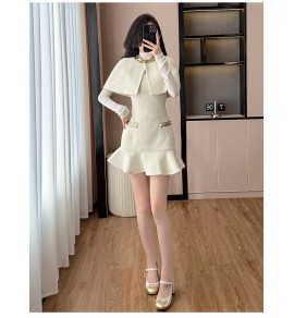 女装套裝裙斗篷披肩吊帶連身裙兩件套