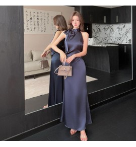 女裝套裝裙掛脖無袖上衣半身裙两件套