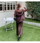 女裝吊帶連身裙長袖襯衫外套兩件套