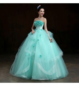 新娘婚紗禮服抹胸蓬蓬裙