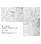 婚紗一字肩長袖新娘結婚禮服